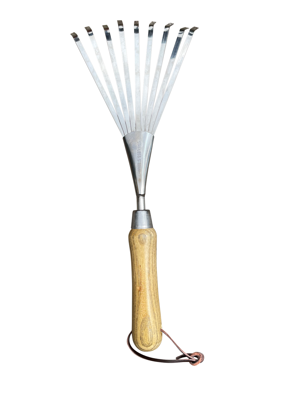 Classical Rake Return Details Stainless Steel Garden Hand Rake (classic wood handle) – Great Home Garden